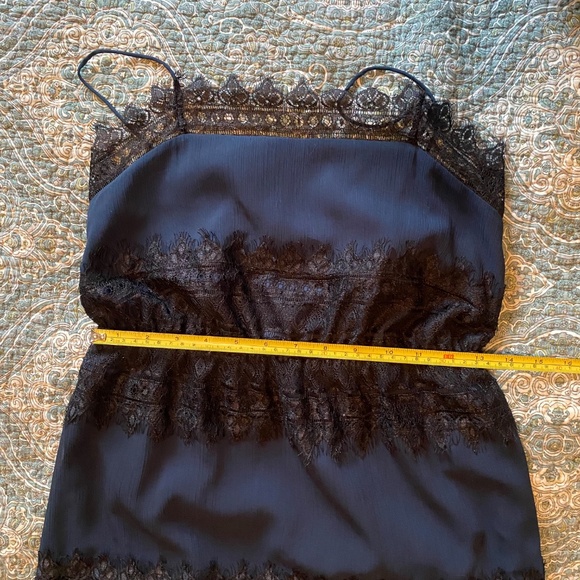 Club Monaco Strappy Navy & Black Lace Tiered Maxi Dress, Size 2 - Picture 6 of 12